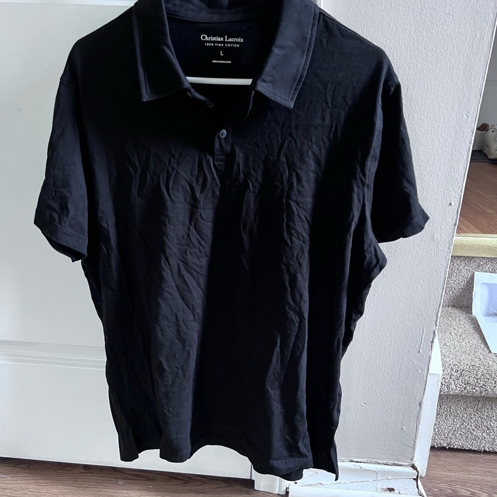 Christian Lacroix Large Men's Black Polo Shirt
